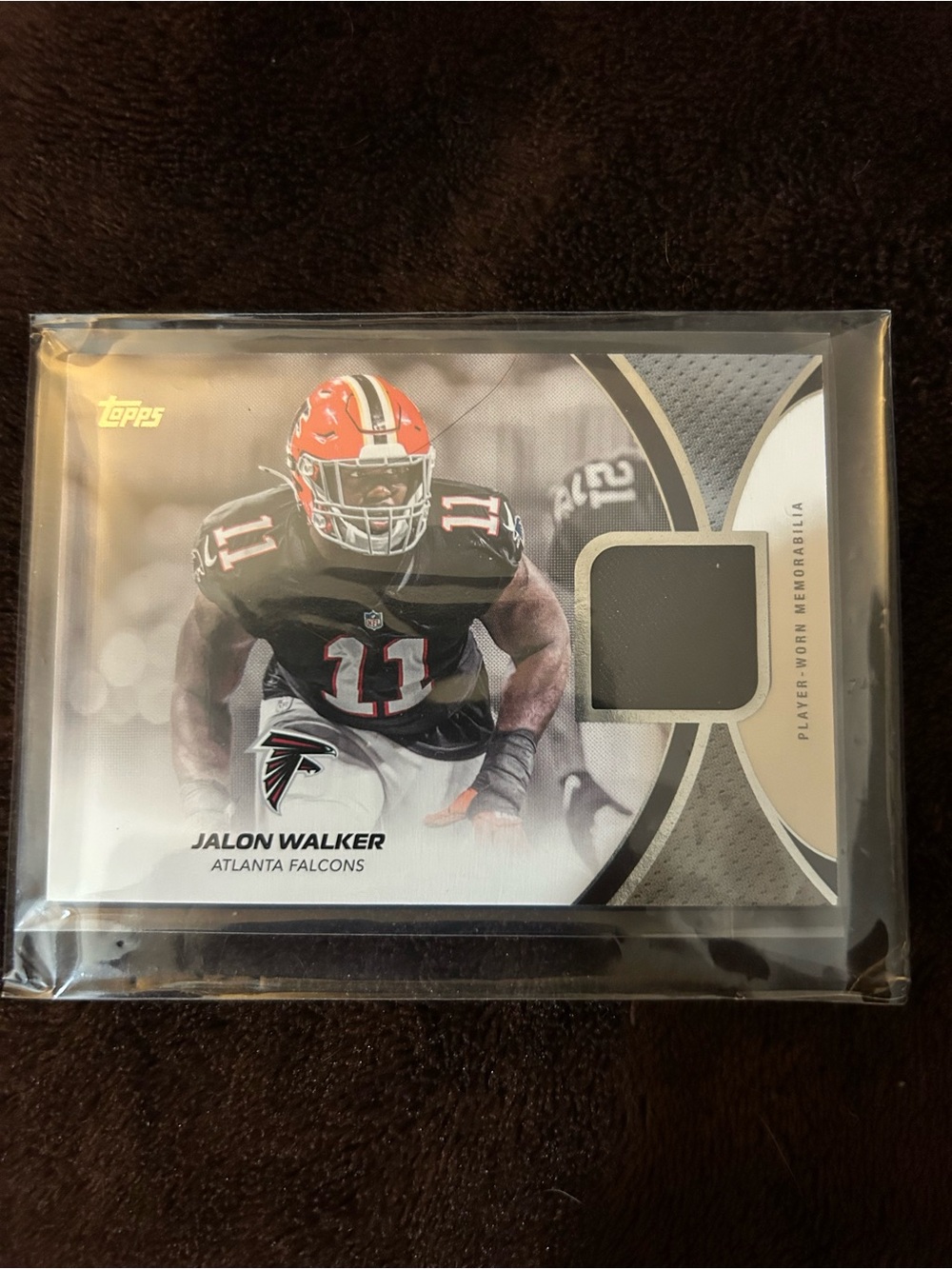 Jalon Walker Atlanta Falcons Game-Worn Memorabilia Card - Black & Red
